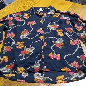 THE LIMITED Womens SHEER  MEDIUM Shirt Top Blouse Preowned Summer Sleeves Floral